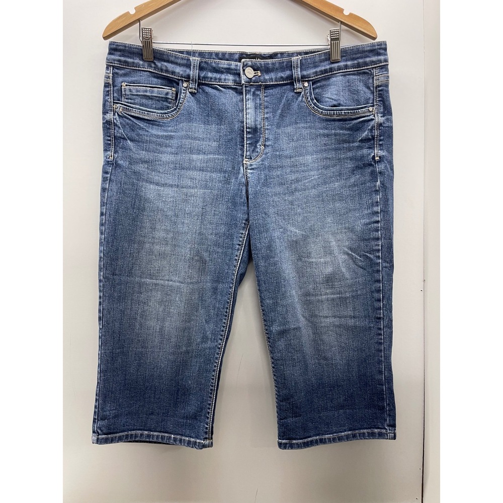 White House Black Market Blanc Pedal Pusher Jeans Medium Wash Blue Size 12